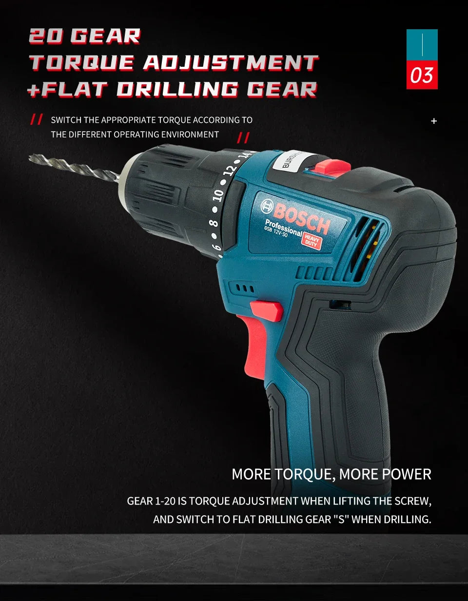 Bosch GSB-12-V30 perceuse électrique batterie professionnel robuste sans fil pilote multifonctionnel ménage tournevis électrique