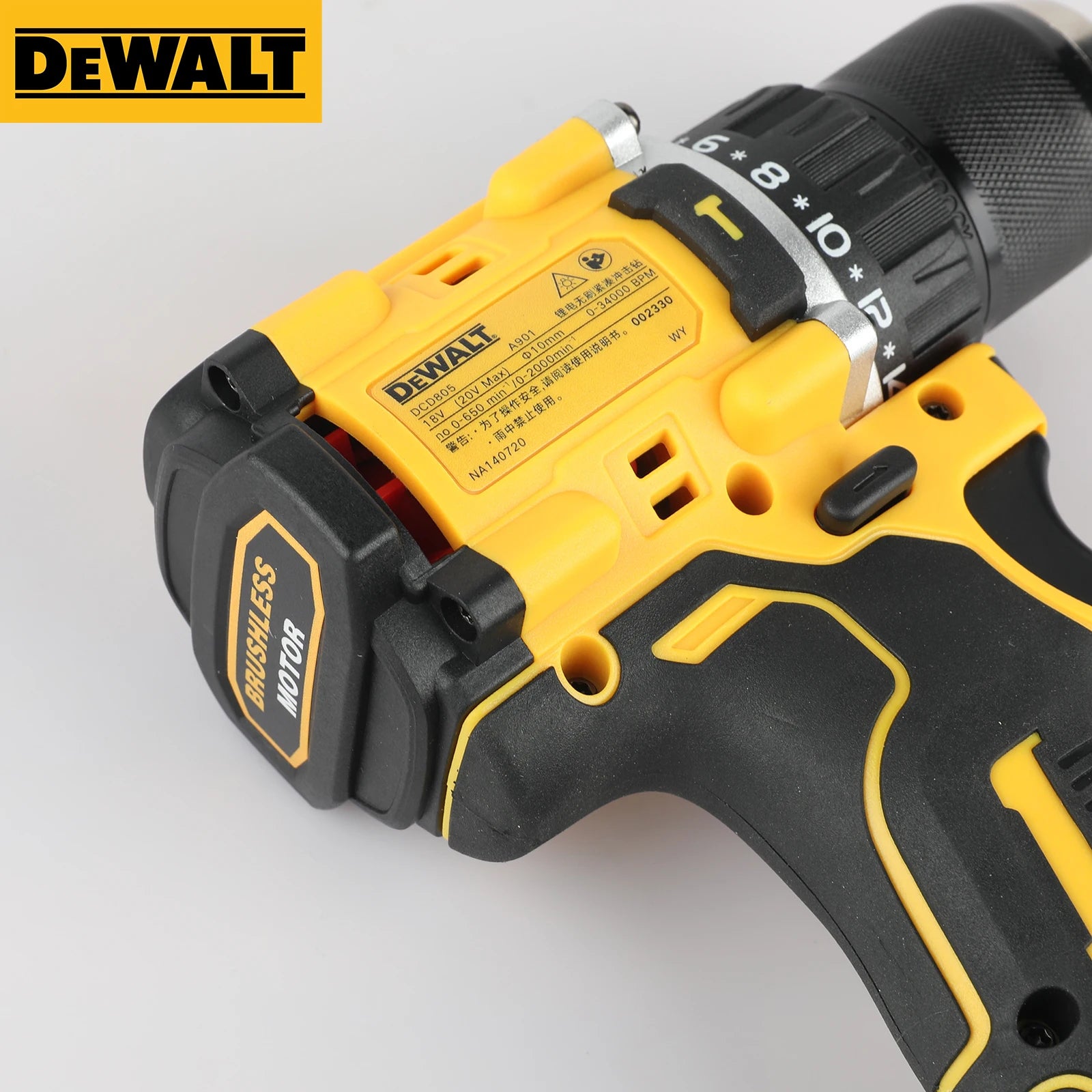 DeWalt-Perceuse à percussion électrique sans fil, outils électriques, perceuse à percussion sans balais, tournevis électrique sans fil, perceuse à main multifonction, DCD805, 20V