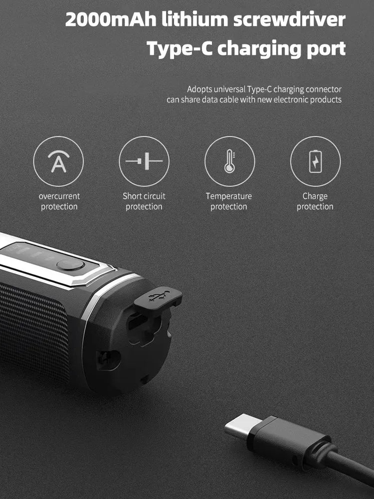 Tournevis électrique sans fil aste, batterie au lithium 2000mAh, mini perceuse, ensemble d'outils électriques 4V, entretien ménager, réparation