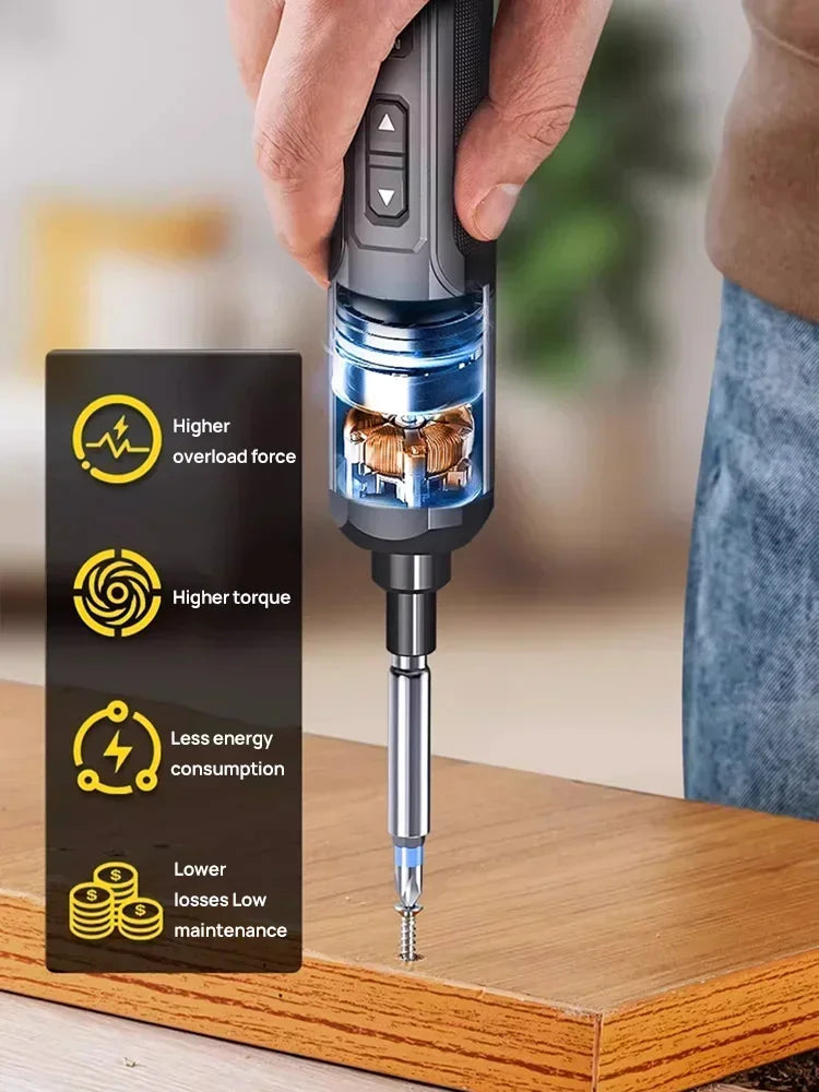 Tournevis électrique sans fil aste, batterie au lithium 2000mAh, mini perceuse, ensemble d'outils électriques 4V, entretien ménager, réparation