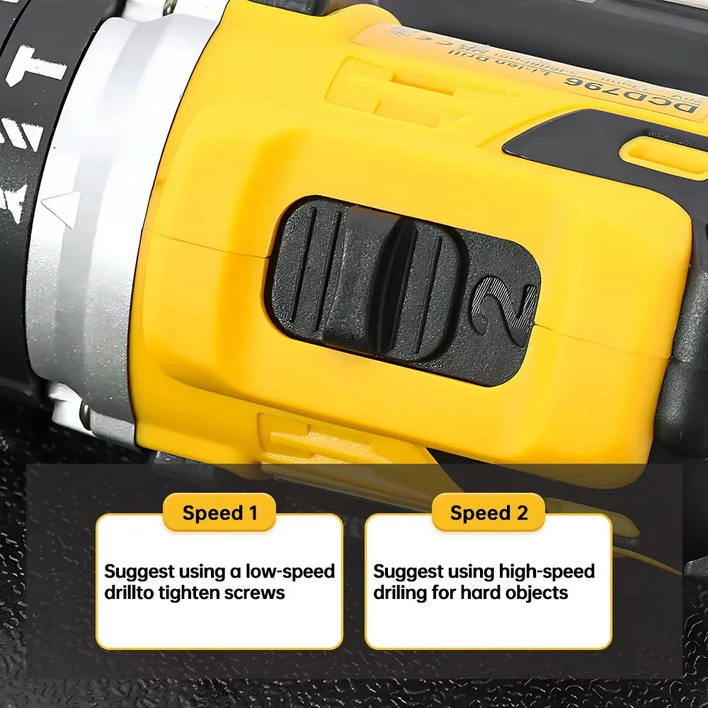 Dewalt DCD796 2000 tr/min perceuse électrique sans fil pilote sans brosse vitesse réglable perceuse à main à percussion outils électriques rechargeables