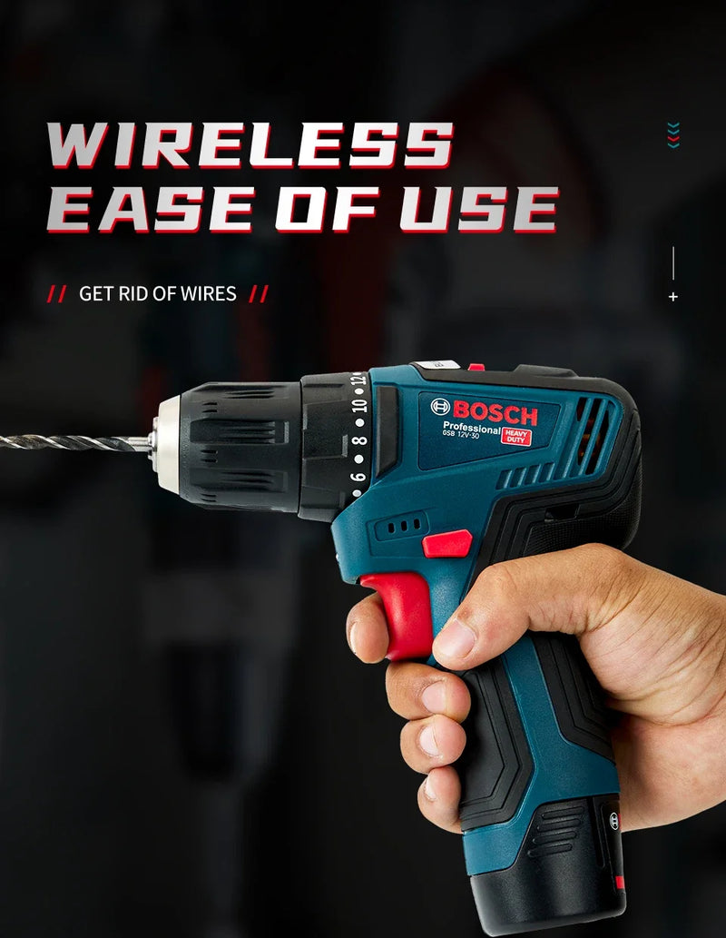 Bosch GSB-12-V30 perceuse électrique batterie professionnel robuste sans fil pilote multifonctionnel ménage tournevis électrique