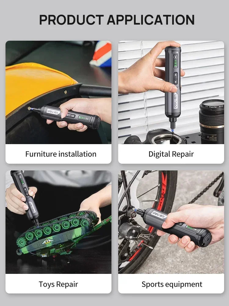 Tournevis électrique sans fil aste, batterie au lithium 2000mAh, mini perceuse, ensemble d'outils électriques 4V, entretien ménager, réparation
