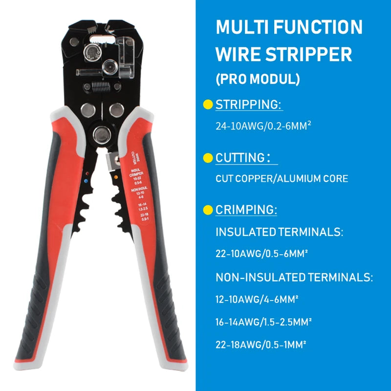 Pince à sertir multifonctionnelle, coupe-câble réglable, dénudeur automatique de fil, outil à main Terminal