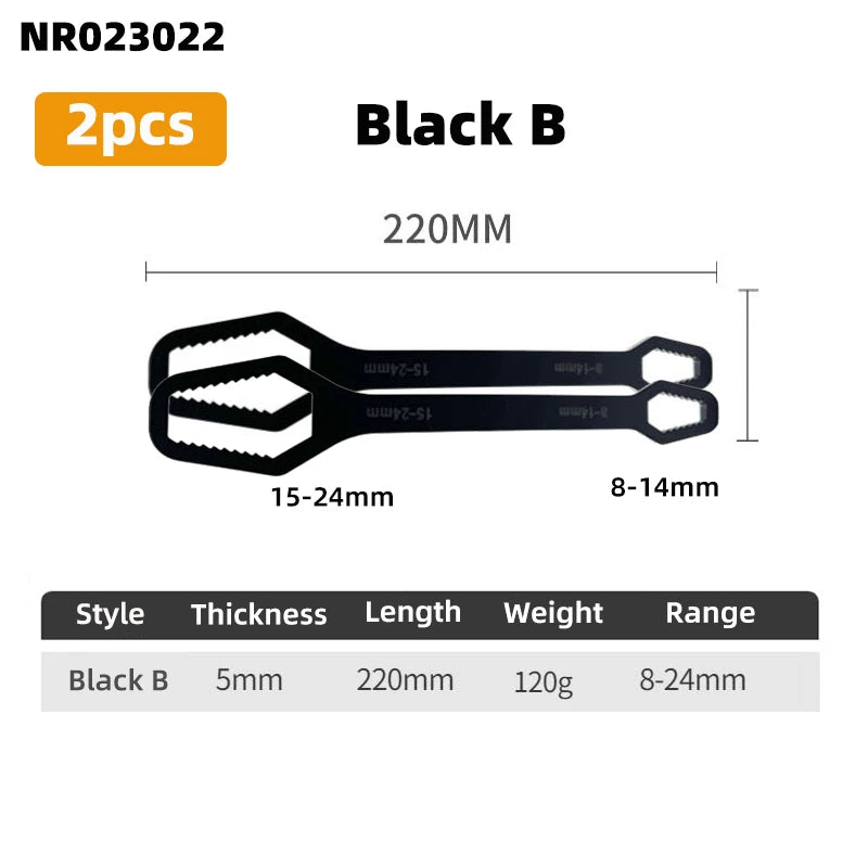 Clé à boîte multifonctionnelle à double extrémité de 3 à 17mm, clé hexagonale solide de 6 à 25mm pour serrer des vis et des écrous de divers diamètres, 3 pièces
