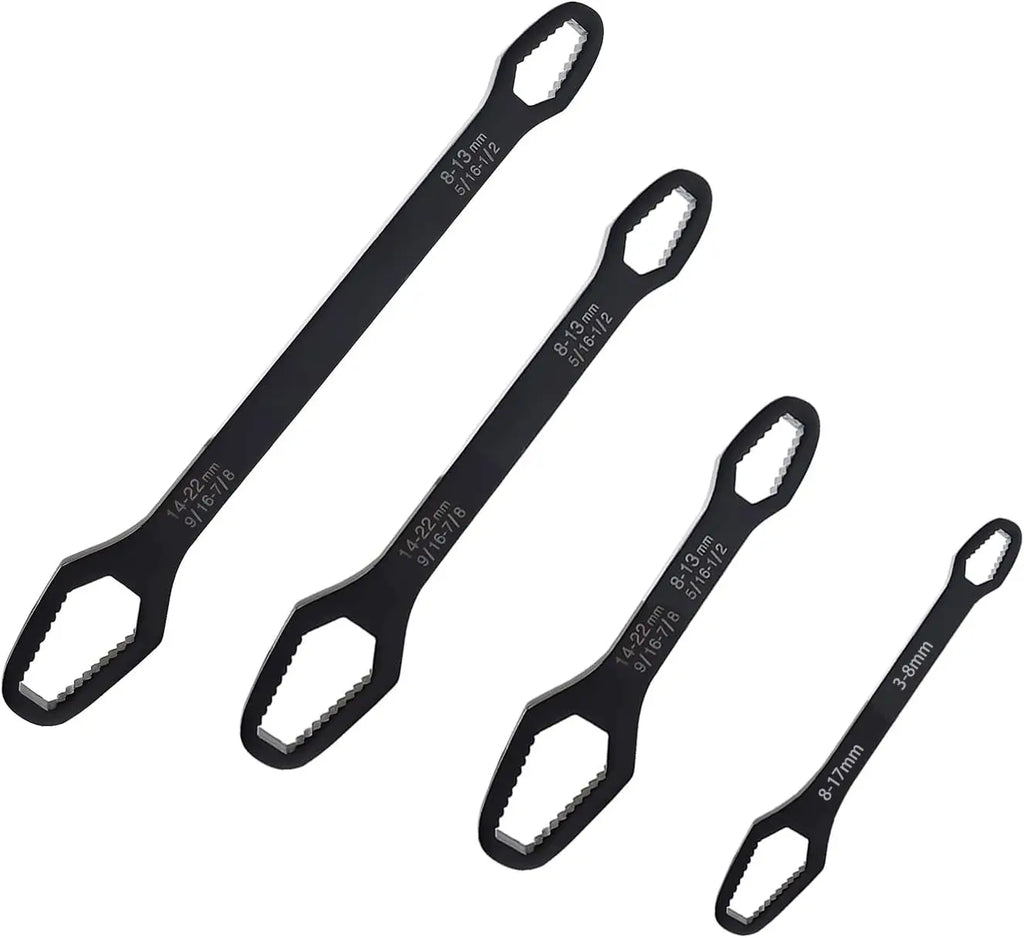 Clé à boîte multifonctionnelle à double extrémité de 3 à 17mm, clé hexagonale solide de 6 à 25mm pour serrer des vis et des écrous de divers diamètres, 3 pièces