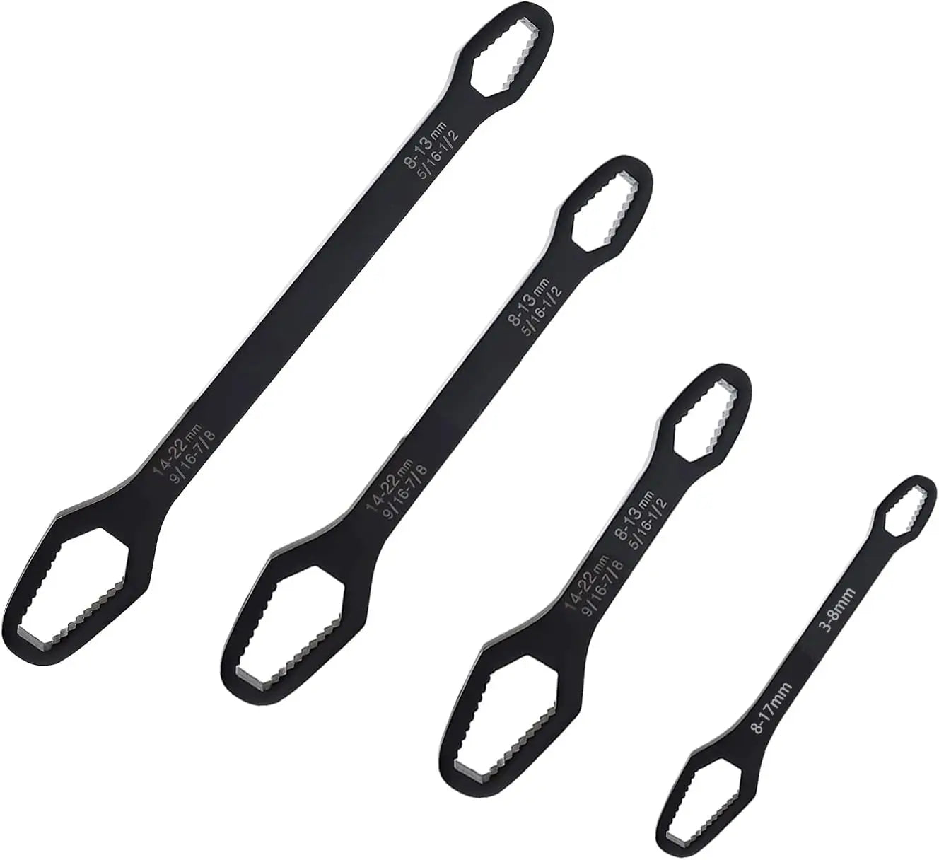 Clé à boîte multifonctionnelle à double extrémité de 3 à 17mm, clé hexagonale solide de 6 à 25mm pour serrer des vis et des écrous de divers diamètres, 3 pièces