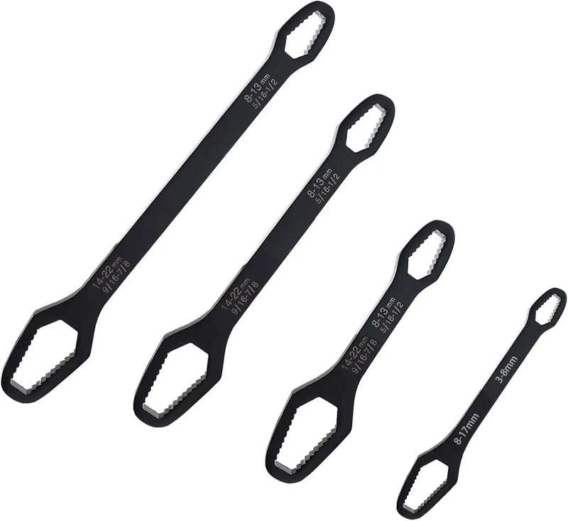 Clé à boîte multifonctionnelle à double extrémité de 3 à 17mm, clé hexagonale solide de 6 à 25mm pour serrer des vis et des écrous de divers diamètres, 3 pièces