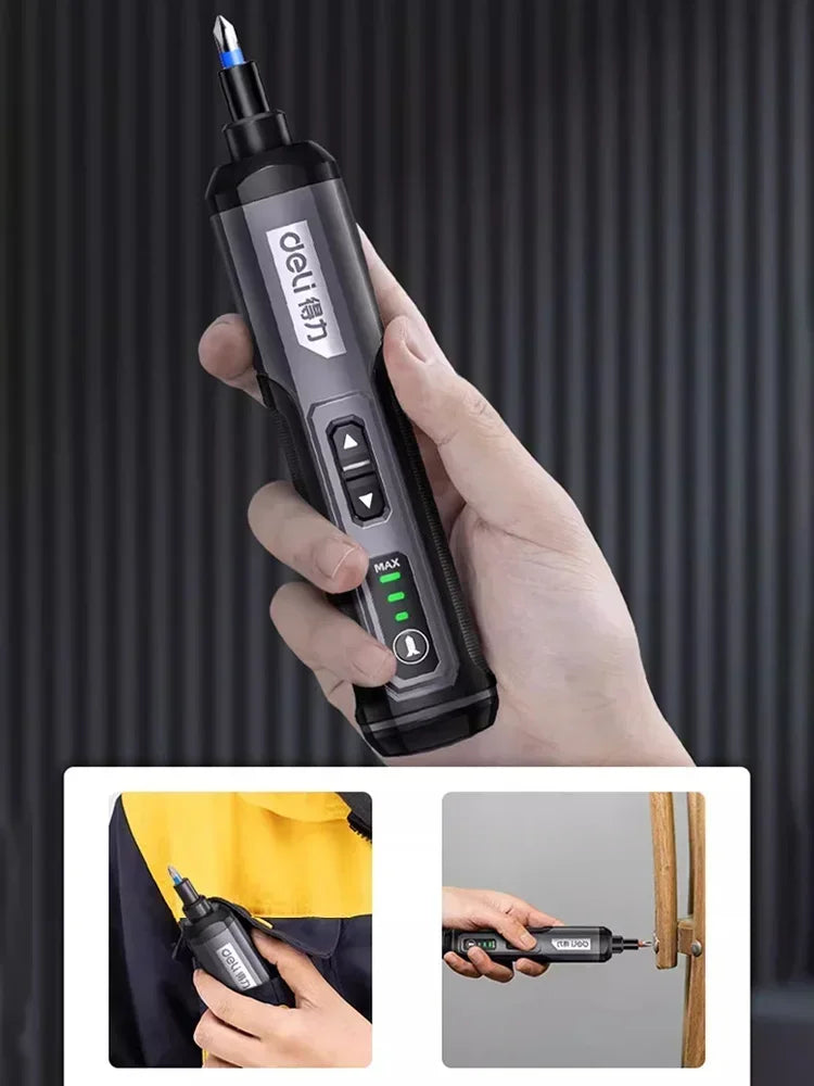 Tournevis électrique sans fil aste, batterie au lithium 2000mAh, mini perceuse, ensemble d'outils électriques 4V, entretien ménager, réparation