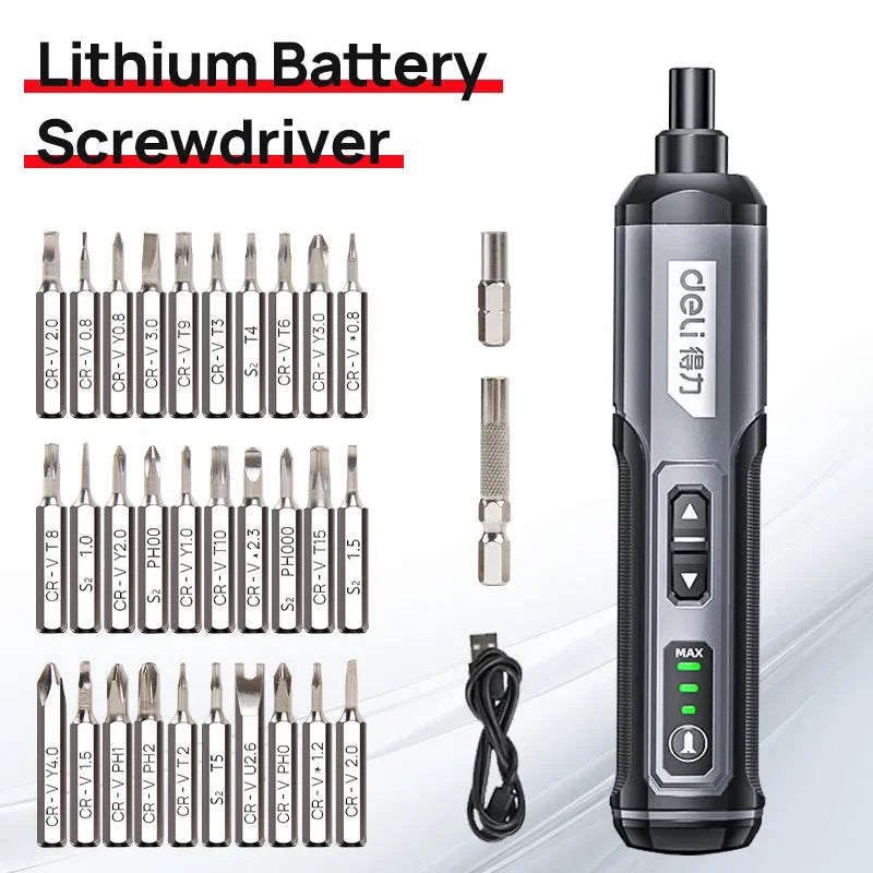 Tournevis électrique sans fil aste, batterie au lithium 2000mAh, mini perceuse, ensemble d'outils électriques 4V, entretien ménager, réparation