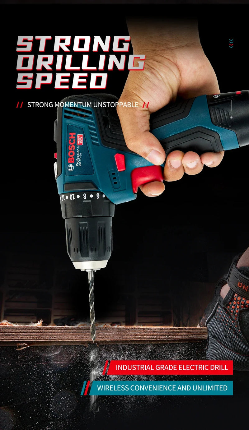 Bosch GSB-12-V30 perceuse électrique batterie professionnel robuste sans fil pilote multifonctionnel ménage tournevis électrique
