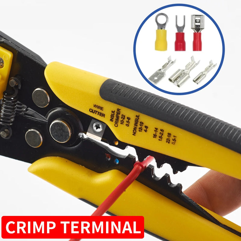 Pince à sertir multifonctionnelle, coupe-câble réglable, dénudeur automatique de fil, outil à main Terminal