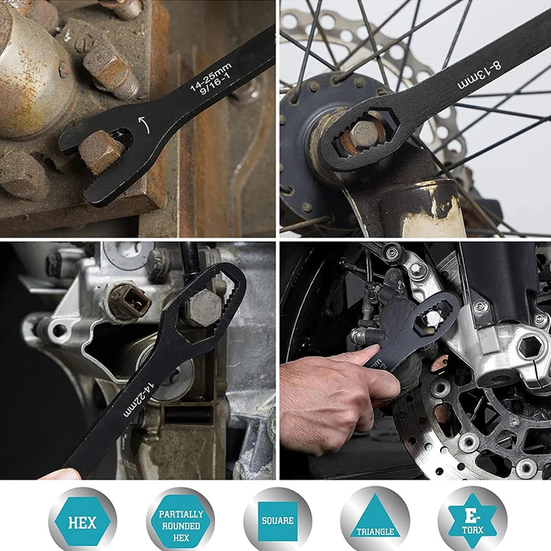 Clé à boîte multifonctionnelle à double extrémité de 3 à 17mm, clé hexagonale solide de 6 à 25mm pour serrer des vis et des écrous de divers diamètres, 3 pièces