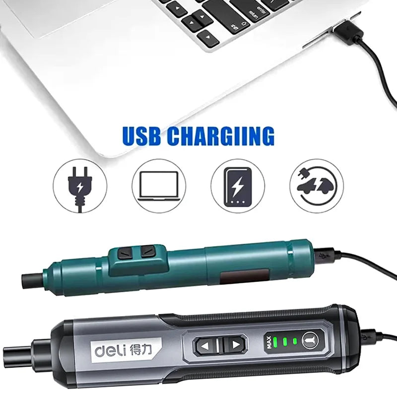 Tournevis électrique sans fil aste, batterie au lithium 2000mAh, mini perceuse, ensemble d'outils électriques 4V, entretien ménager, réparation