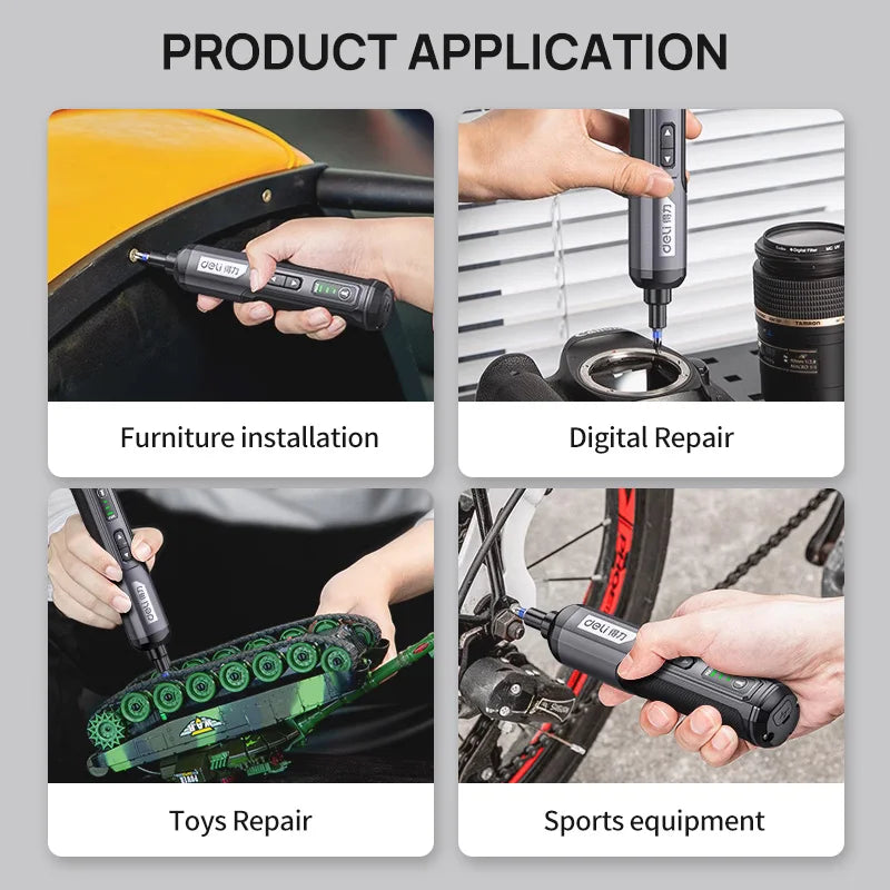 Tournevis électrique sans fil aste, batterie au lithium 2000mAh, mini perceuse, ensemble d'outils électriques 4V, entretien ménager, réparation