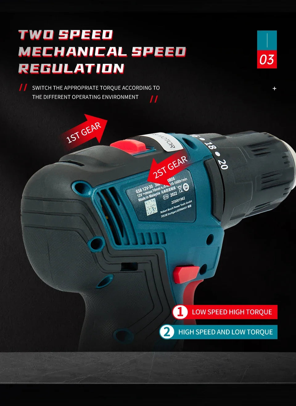 Bosch GSB-12-V30 perceuse électrique batterie professionnel robuste sans fil pilote multifonctionnel ménage tournevis électrique